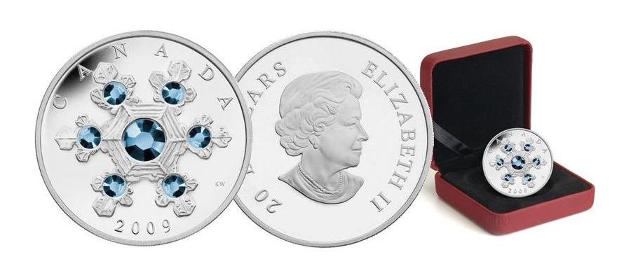 2009藍色雪花水晶銀幣